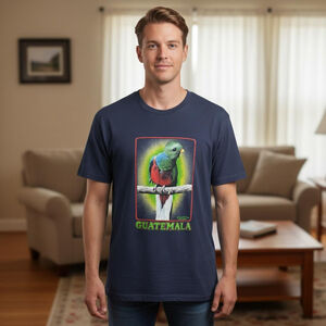 Men's TZOLKIN Navy Guatemala Quetzal Short Sleeve Tee XL